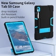 thumbnail image 3 of Fesign Case for Samsung Galaxy Tab S9 Plus 12.4 Inch 2023 / Galaxy Tab S9 FE Plus, Shockproof Protective Case for Samsung Tab S9 Plus with S Pen Holder & Kickstand, Black/Blue, 3 of 8