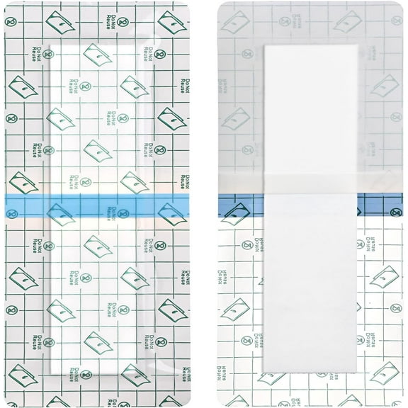 15 Pcs Waterproof Shower Protector Bandage 4"x8" for Post Knee Replacement Hip Surgery Recovery Long Surgical Incision Adhesive Larger Wounds Cover Island Dressing Bordered Gauze