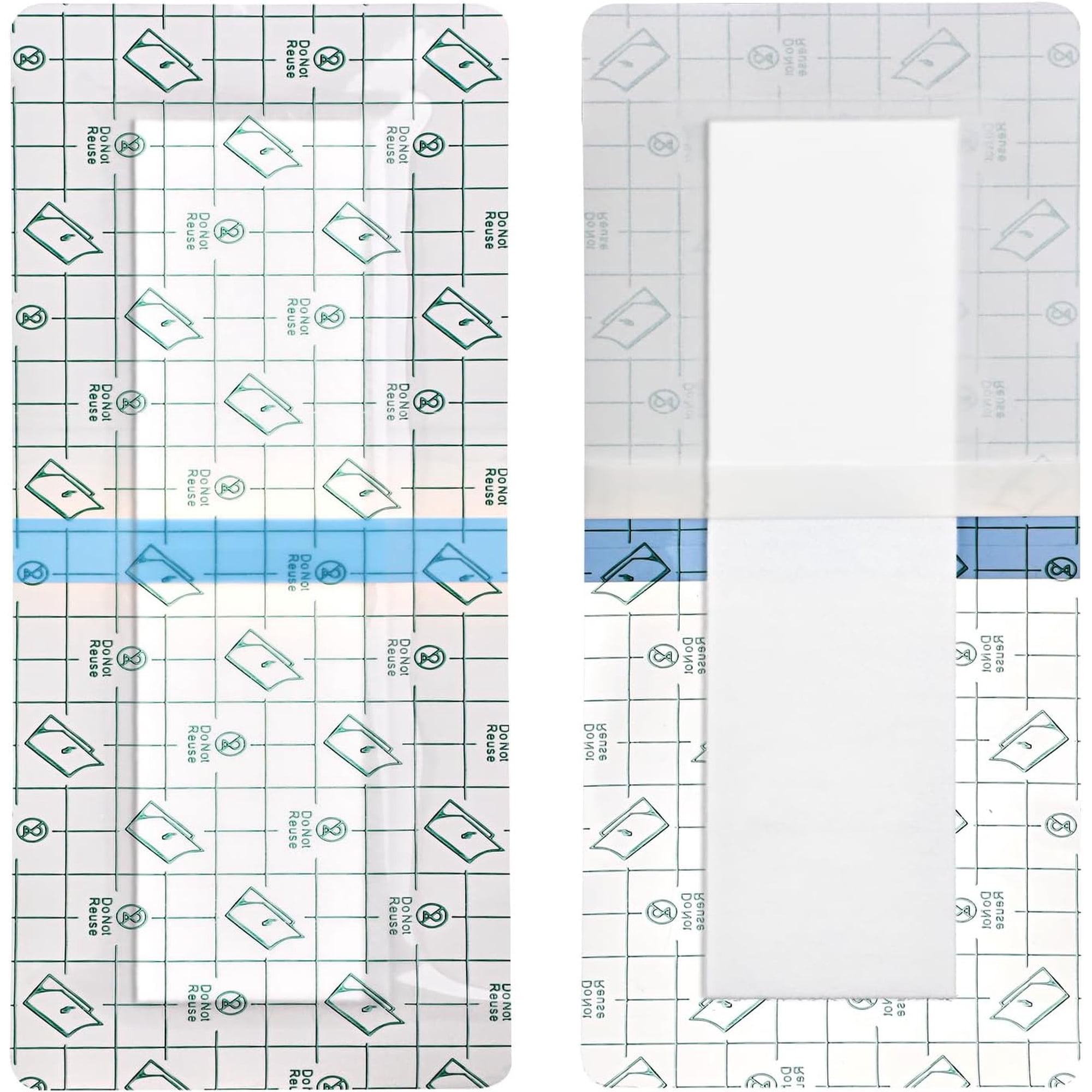 15 Pcs Waterproof Shower Protector Bandage 4"x8" for Post Knee Replacement Hip Surgery Recovery Long Surgical Incision Adhesive Larger Wounds Cover Island Dressing Bordered Gauze