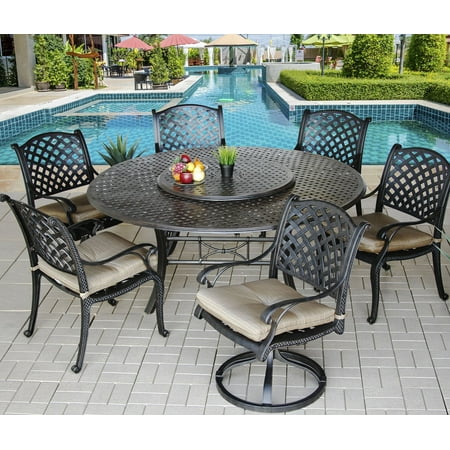 Nassau Patio - Nassau Outdoor Patio 7pc Dining Set with 71
