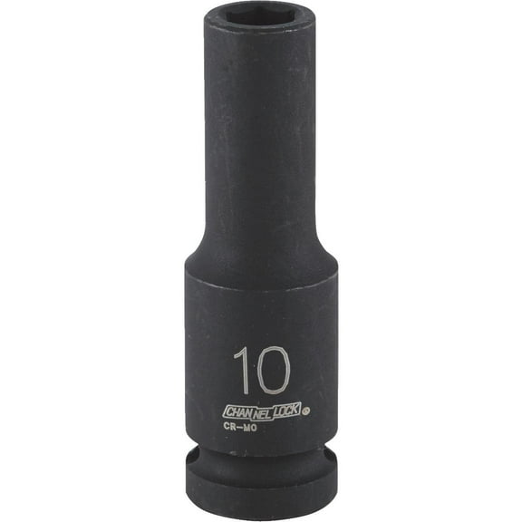 Channellock 1/2" Drive 10 mm 6-Point Deep Metric Impact Socket