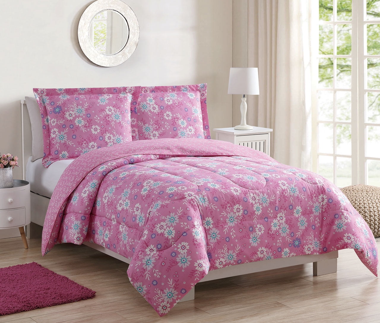 Juvy Lil Susie Pink/Blue/Purple Comforter Set - Walmart.com
