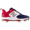 thumbnail image 2 of New Balance Women's Fresh Foam X Velo V3 Low Metal Fastpitch Softball Cleats Red/White/Blue Medium 9, 2 of 6
