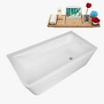 thumbnail image 4 of 59" Streamline B-352-117-BGM Soaking Freestanding Tub and Tray With Internal Drain in Brushed GunMetal, 4 of 10