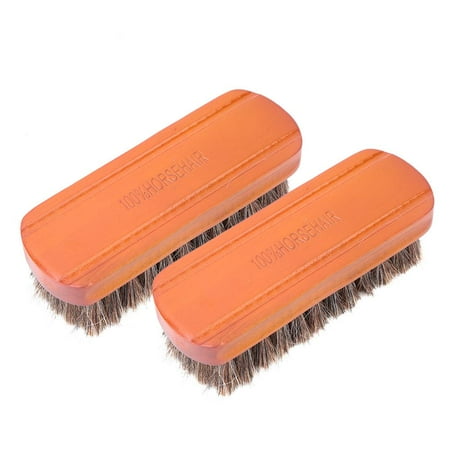 

2Pcs Horsehair Shoe Brushes Cleaning Polishing For Shoes Boots