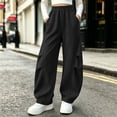 thumbnail image 2 of LIaqionyy Girls Sweatpants Wide Leg Elastic Waist Baggy Pants with Pockets Kids Solid Color Outdoor Pant Loungewear, 2 of 6