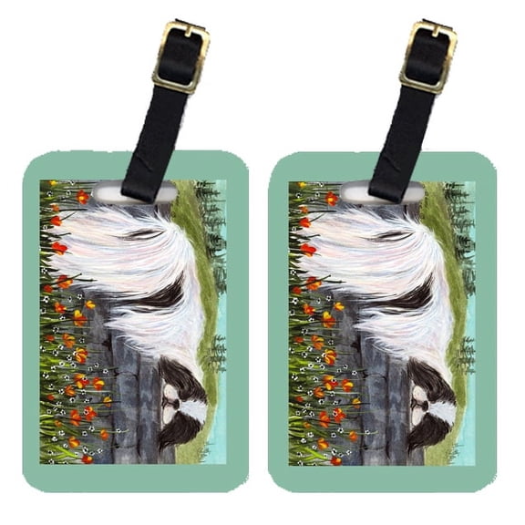 Pair of 2 Japanese Chin Luggage Tags