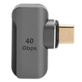 thumbnail image 1 of Adaptador magnético tipo C macho a tipo C hembra 40Gbps 24 pines soporte 4K 8K 60HZ adaptador magnético gris de ángulo recto para oficina, 1 of 8