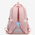 thumbnail image 4 of Large Capacity Backpack Aesthetic Cute Outdoor, 15.6-Inch Waterproof PU Backpack for School, With Lace Bows Detail, Pompon And Convertible Strap (Pink), 4 of 6