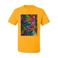 thumbnail image 3 of Colorful Cat Portrait | Cat Lover Owner | Dean Russo Art Animal Lover Men's T-Shirt, Gold, 3XL, 3 of 5