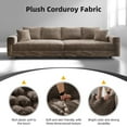 thumbnail image 6 of 82.7" Modular Sectional Sofa, 3-Seat Upholstered Sofa Cloud Couch, Deep Seat Convertible Sofa Lounge Chair with Soft Pillows and 3 Ottomans for Living Room, Apartment, Office, Camel, 6 of 10