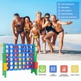 thumbnail image 4 of N1keft Oversized 4-to-score,Jumbo 4 in-a-row connect game Carry Bag Included,48”Giant connect game set for Adults with Drink holder,44 rings for kids,Blue+Green, 4 of 5