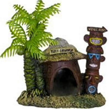 UPC: 0030157016746 | Blue Ribbon Exotic Environments Betta Hut with Palm Tree Aquarium Ornament