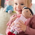 thumbnail image 3 of HABA Soft Baby Doll Rumbi - 10 Rag Doll with Black Hair, Pink Overalls - Baby Doll for Toddlers 1-3 - Ideal Machine Washable Soft Doll for 18 Month Olds, 3 of 5
