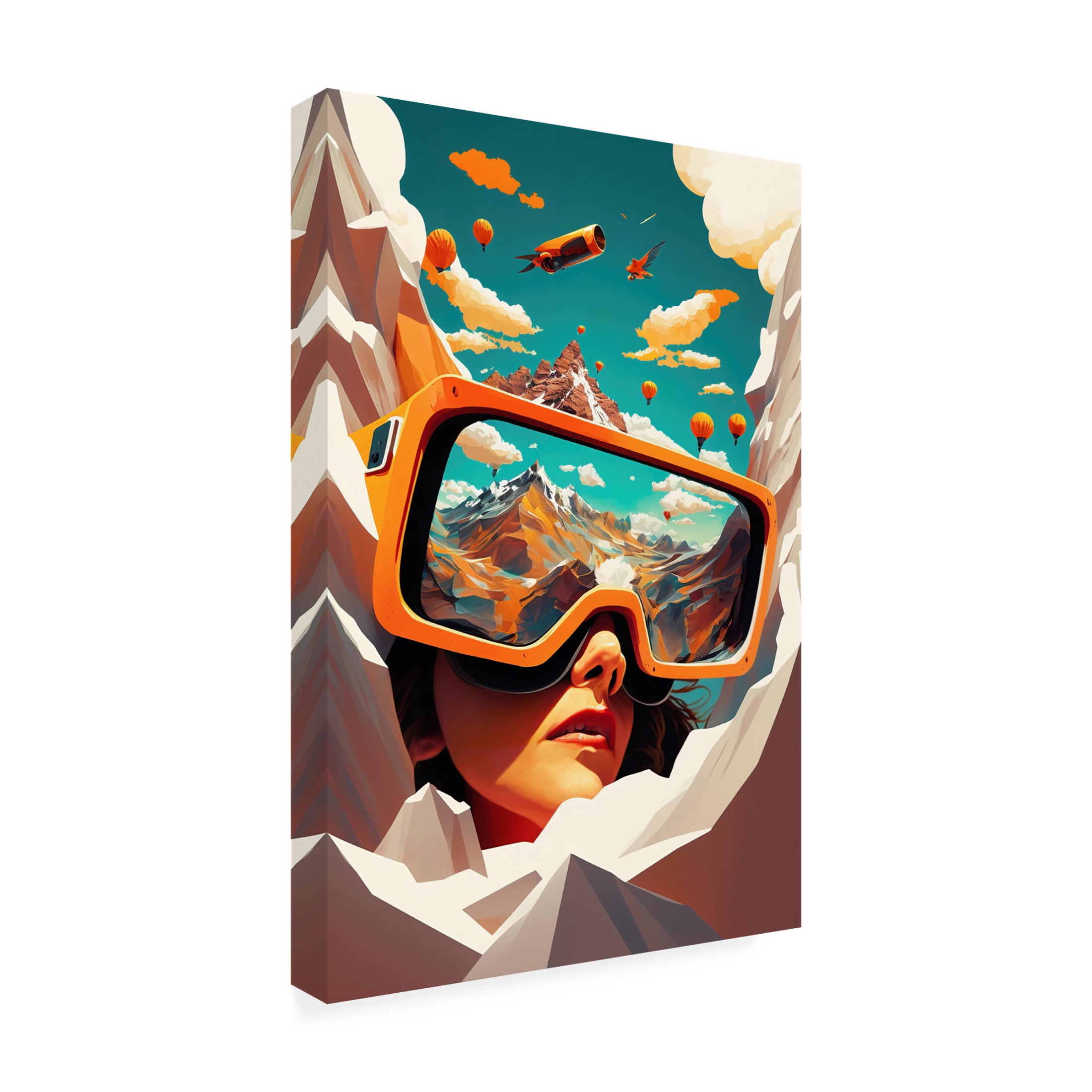 Canvas Wall Art - Ray Heere 'Surrealistic Selfies 4' Wall Art for Living Room, Bedroom, or Office Décor by Trademark Fine Art - 22 x 32 Inches
