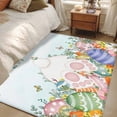 thumbnail image 5 of Cute Easter Bunny Area Rugs Collection 2.7'x5', Eucalyptus Leaves Colorful Eggs Teal Non Slip Indoor Rectangle Throw Runner Rug Floor Mat Carpet for Living Room Dining Table Bedroom Nursery, 5 of 9