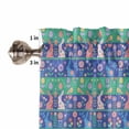 thumbnail image 5 of Valances for Windows, Vintage Animal Abstract Green Purple Rabbit Floral Rod Pocket Short Window Valance Curtains Holiday Window Treatment for Kitchen Living Room Bathroom, 54"x18", 5 of 6