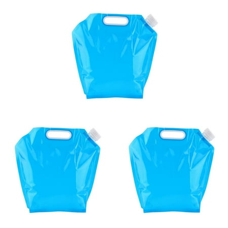 

3pcs 5 Liter Foldable Water Bag Portable Folding Water Storage Pouch Camping Hiking Cycling Hydration Bladder