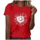 thumbnail image 1 of Tops Cortos para las Mujeres Blusas Impresas Manga Corta Cuello Redondo, Tops de Blusa para las Mujeres Primavera Verano Casual, 1 of 4