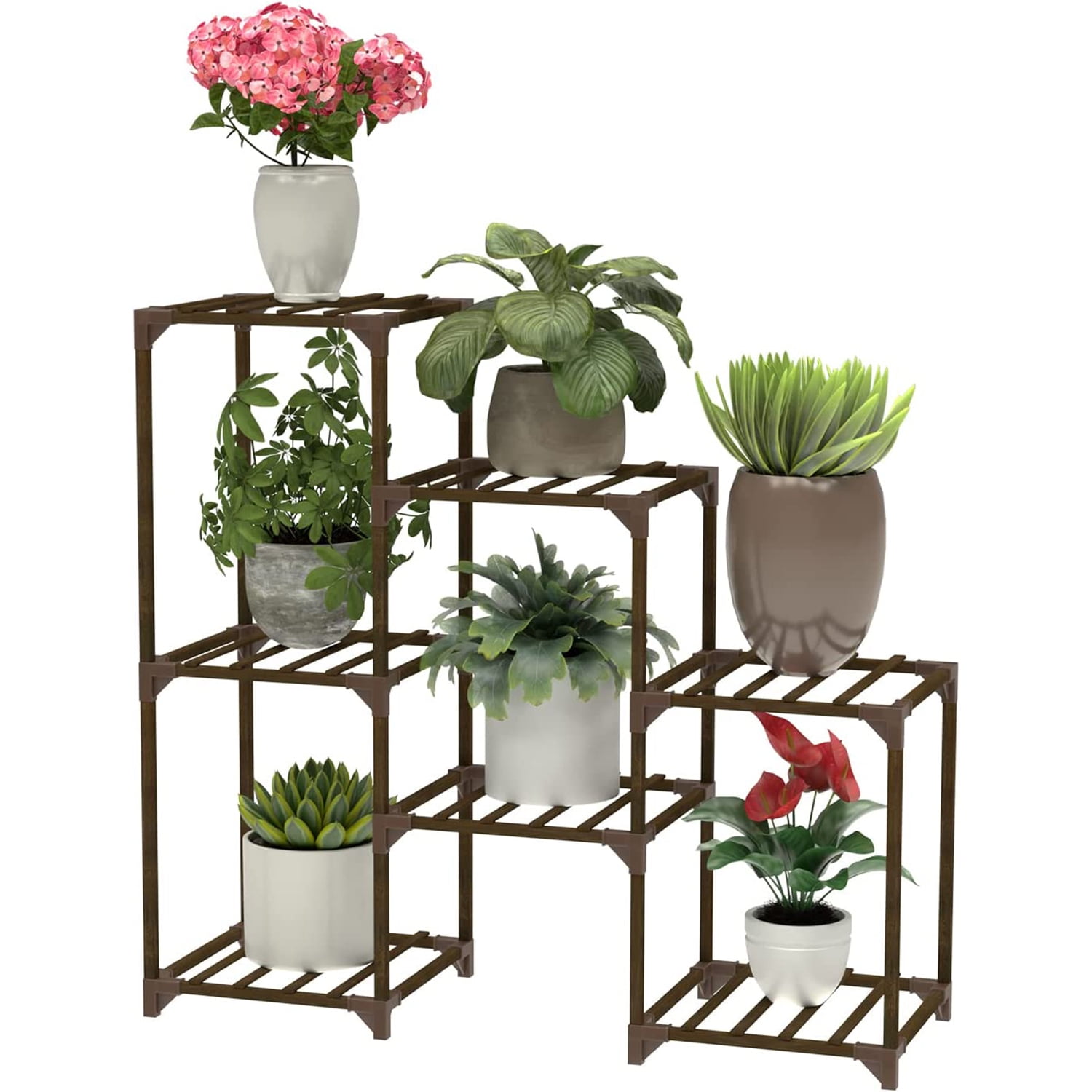 iRerts Plant Stand Indoor Plant Stands, Wood Outdoor Tiered Plant Shelf