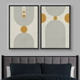 thumbnail image 2 of IDEA4WALL Framed Canvas Print Wall Art Set Mid-Century Yellow Dot Geometric Spiral Nature Illustrations Modern Art Rustic Decorative for Living Room, Bedroom, Office - 24"x36"x2 Black, 2 of 5