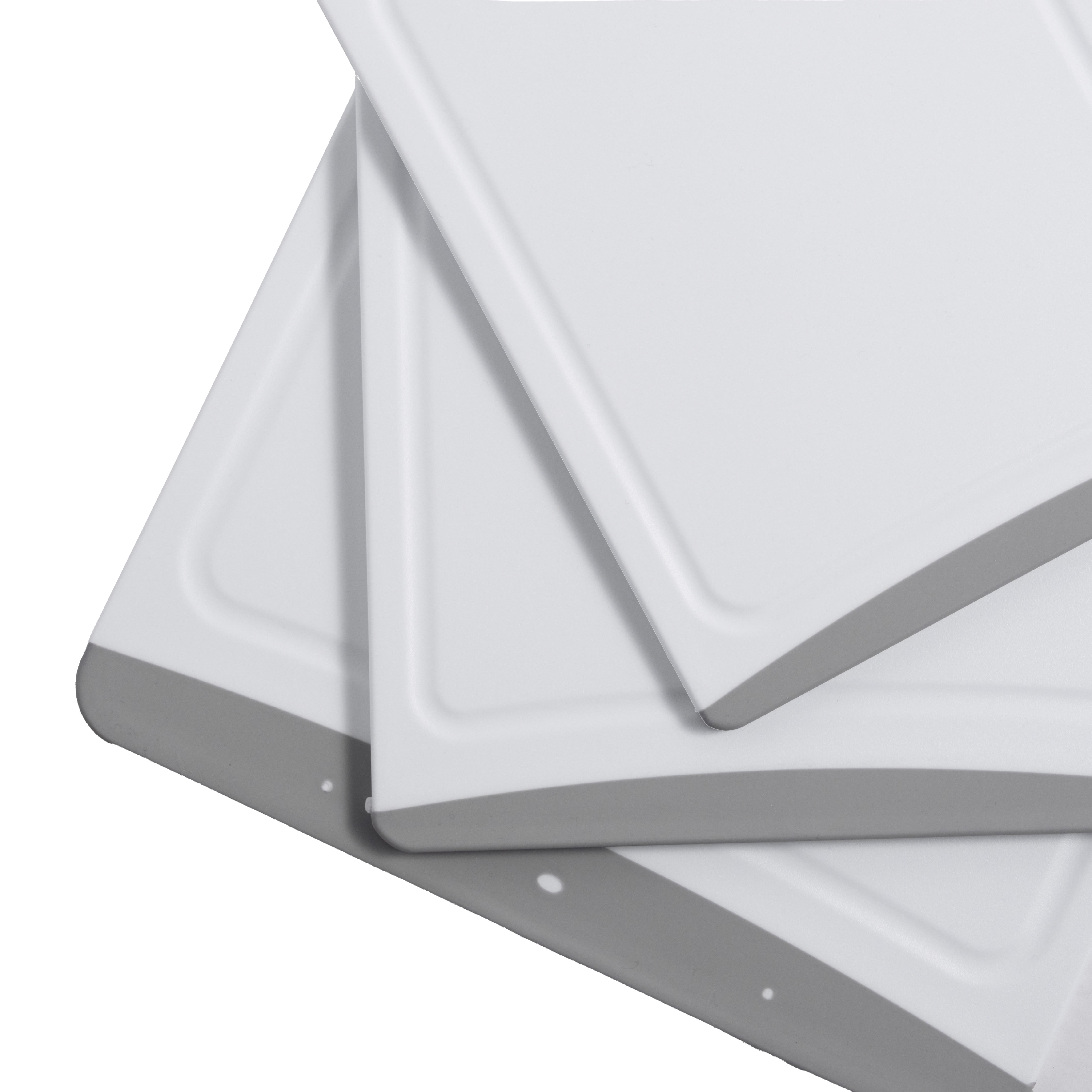 Mainstays 3-Piece Non-Slip Poly Cutting Boards, 50% Recycled PP, 16.9"x 11.8", 13.7" x 9.5", 11.4" x 7.9", White&Silver Color