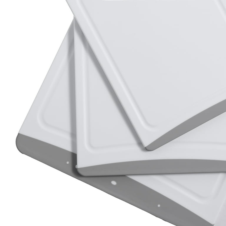 3-Piece Non-Slip Cutting Boards, White and Silver photo 4