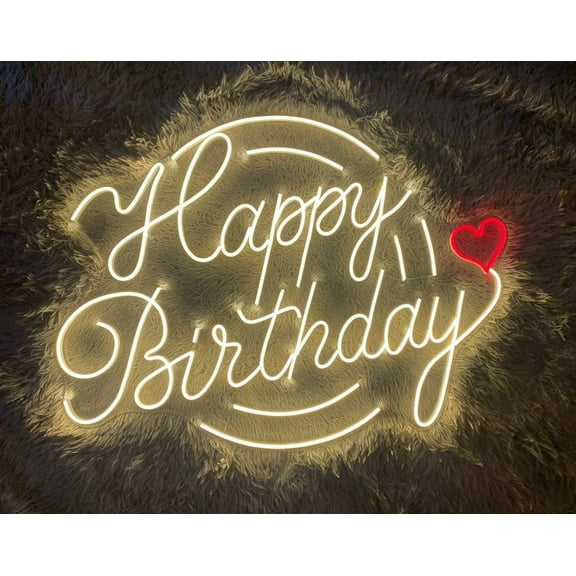 Handmadetneonsign Birthday Led Sign, Happy birthday Neon Sign, Wall Decor, Birthday Neon Sign, Custom Neon Sign, Restaurant Led Sign, Wall Décor