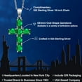 thumbnail image 2 of Gem Stone King 925 Sterling Silver Green Nano Emerald Cross Pendant Necklace for Women | 2.40 Cttw | Gemstone May Birthstone | Oval 6X4MM | With 18 inch Chain, 2 of 6