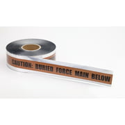 Polyethylene Underground Force Main Detectable Marking Tape, 1000' Length x 2 Width, Brown