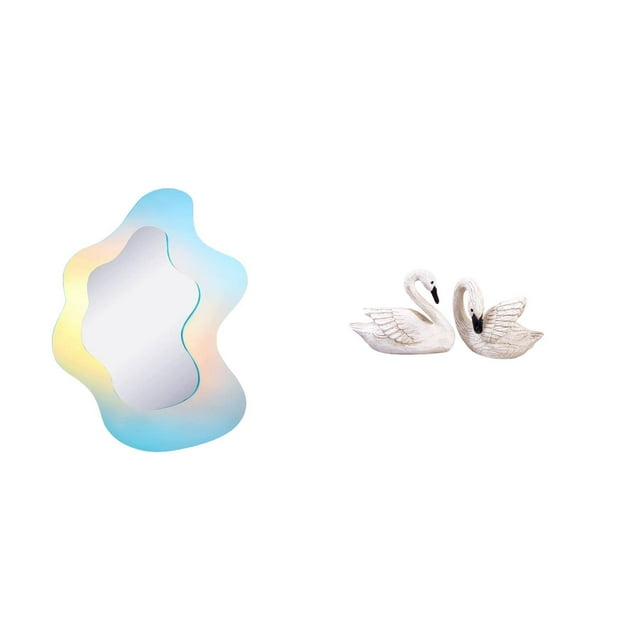 Escultura de espejo acrílico reflectante de cisne para decoración moderna de baño y dormitorio. Elegantes figuras de aves para la pared del hogar, la