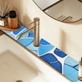 thumbnail image 6 of Blue Glass Gradient Kitchen Sink Splash Guard, Silicone Sink Faucet Mat Dry Out the Kitchen Bathroom, 6 of 7