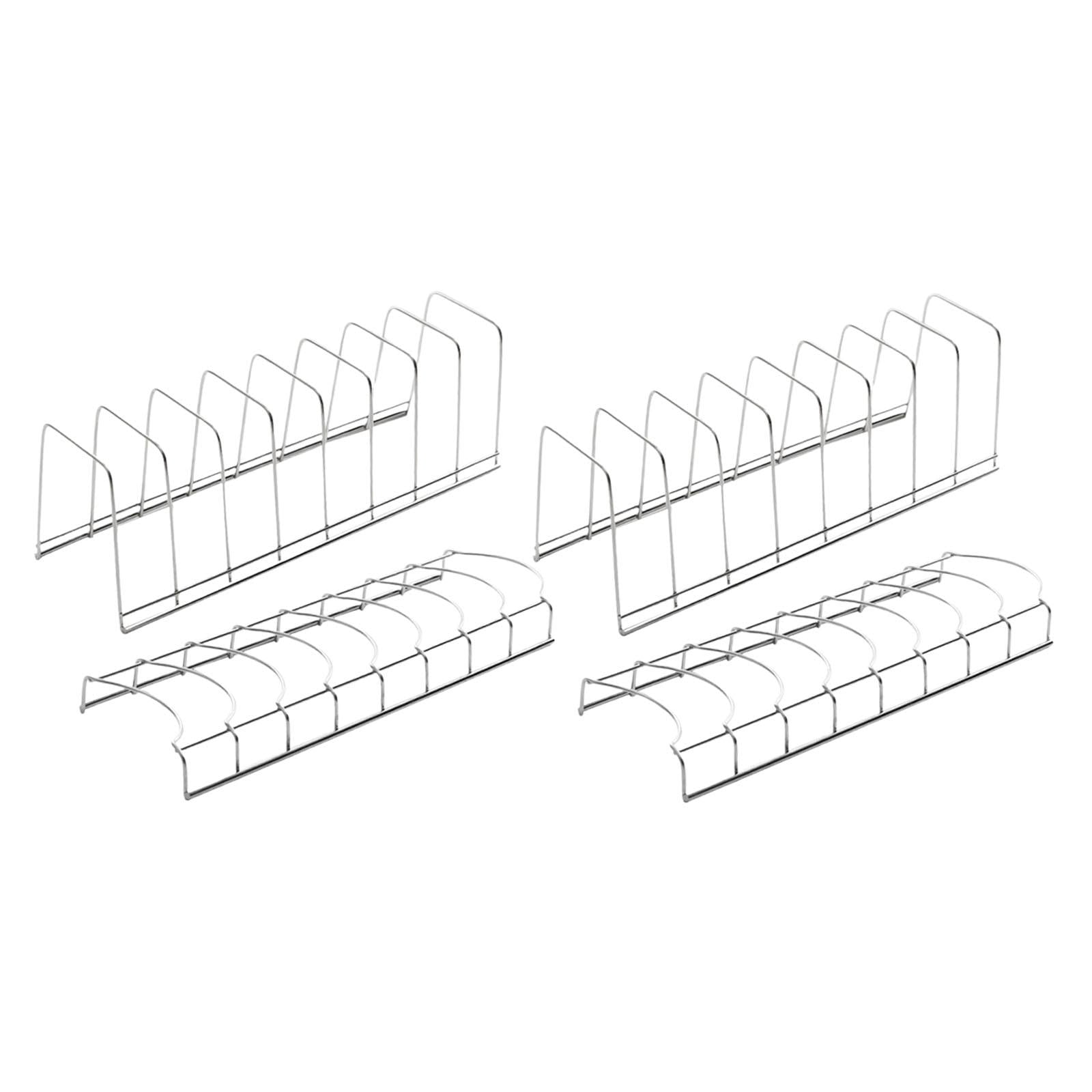 CoudarTitie 2 Bowl Drying Rack 2 Dish Holder Drain Basket for Home Restaurant Countertop Silver