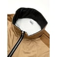 thumbnail image 3 of Men's Long Sleeve Tops 1/4 Zip Sweater Pullover Polo Sweaters Striped Sweatshirts Brown 3XL, 3 of 6