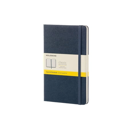 Moleskine Classic Squared Large Notebook, Hard Cover, Sapphire Blue, 5 x 8.25