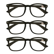 3 Packs Mens Womens Oval Round Frame Reading Glasses Blue Light Blocking Readers