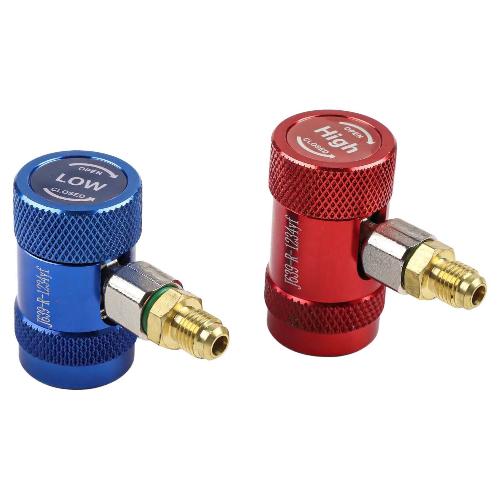 SPRING Tech R1234Yf Quick Couplers Set With Valve Core Remover Thread Adapter C For Hvac Charging Hoses Car Repair Tools