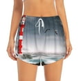 thumbnail image 4 of Lsque 3d Lighthouse in the Surf Printed Women's Running Shorts with Liner Pockets,Elastic Quick Dry Workout Athletic Gym Yoga Shorts,Womens High Waist Shorts-Medium, 4 of 9