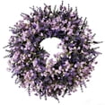 thumbnail image 2 of Lavender Spring Wreath for Mother's Day Home Decor, Artificial Floral Front Door Wreath with Green Leaves, Decorative Plastic Wreath for Indoor Outdoor Wall and Garden, 2 of 9