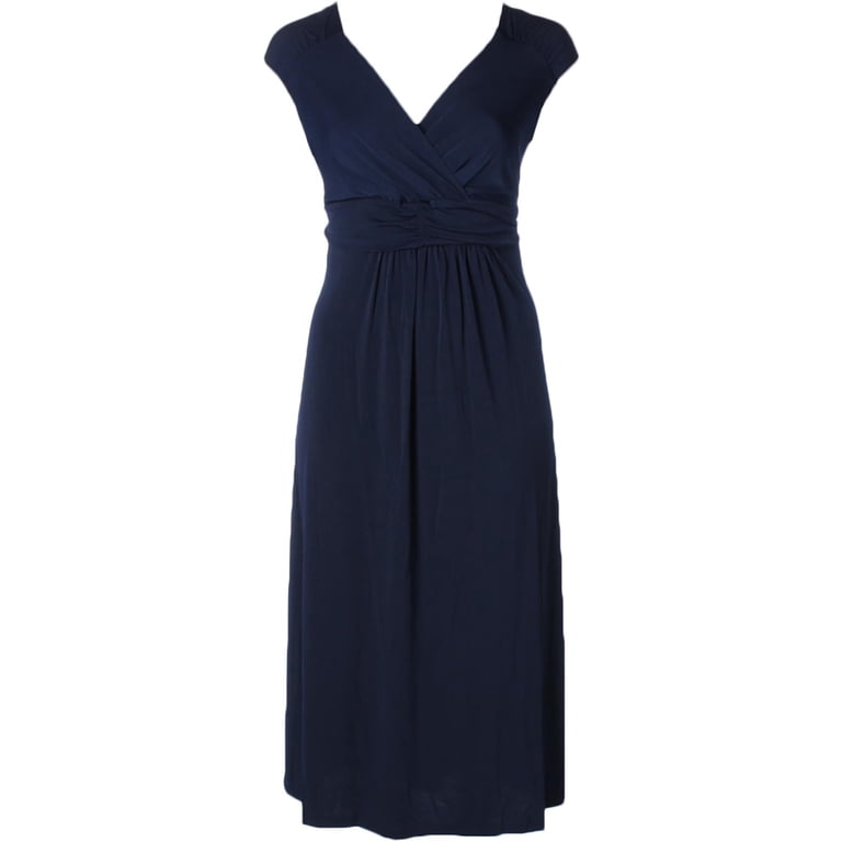 ny collection plus size ruched empire maxi dress Ny Collection Women's Plus Size Ruched Empire Maxi Dress Navy Blue Size 3X