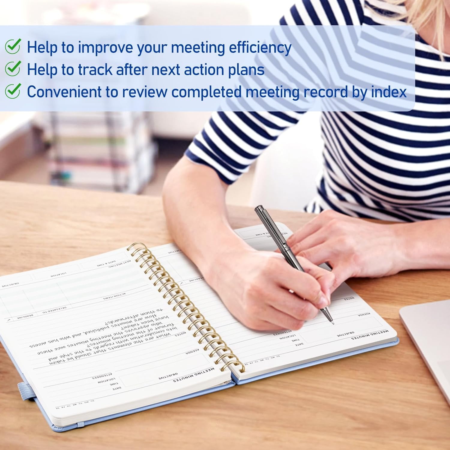 WEMATE Simplified Meeting Notebook for Work with Action Items 200 