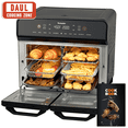 thumbnail image 1 of Friteuse à Air Chaud Double Zone en Acier Inoxydable avec Rôtissoire 24QT Four Grille-Pain 1800W Facile à Utiliser, 1 of 10