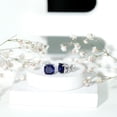 thumbnail image 5 of Rosec Jewels Cushion Cut Lab Grown Blue Sapphire Solitaire Stud Earrings for Women, 925 Sterling Silver, 5 of 7