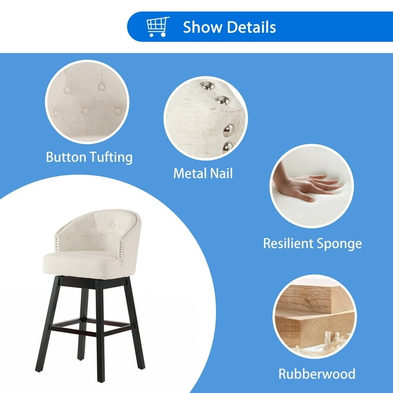 Ogden beige on sale swivel bar stools