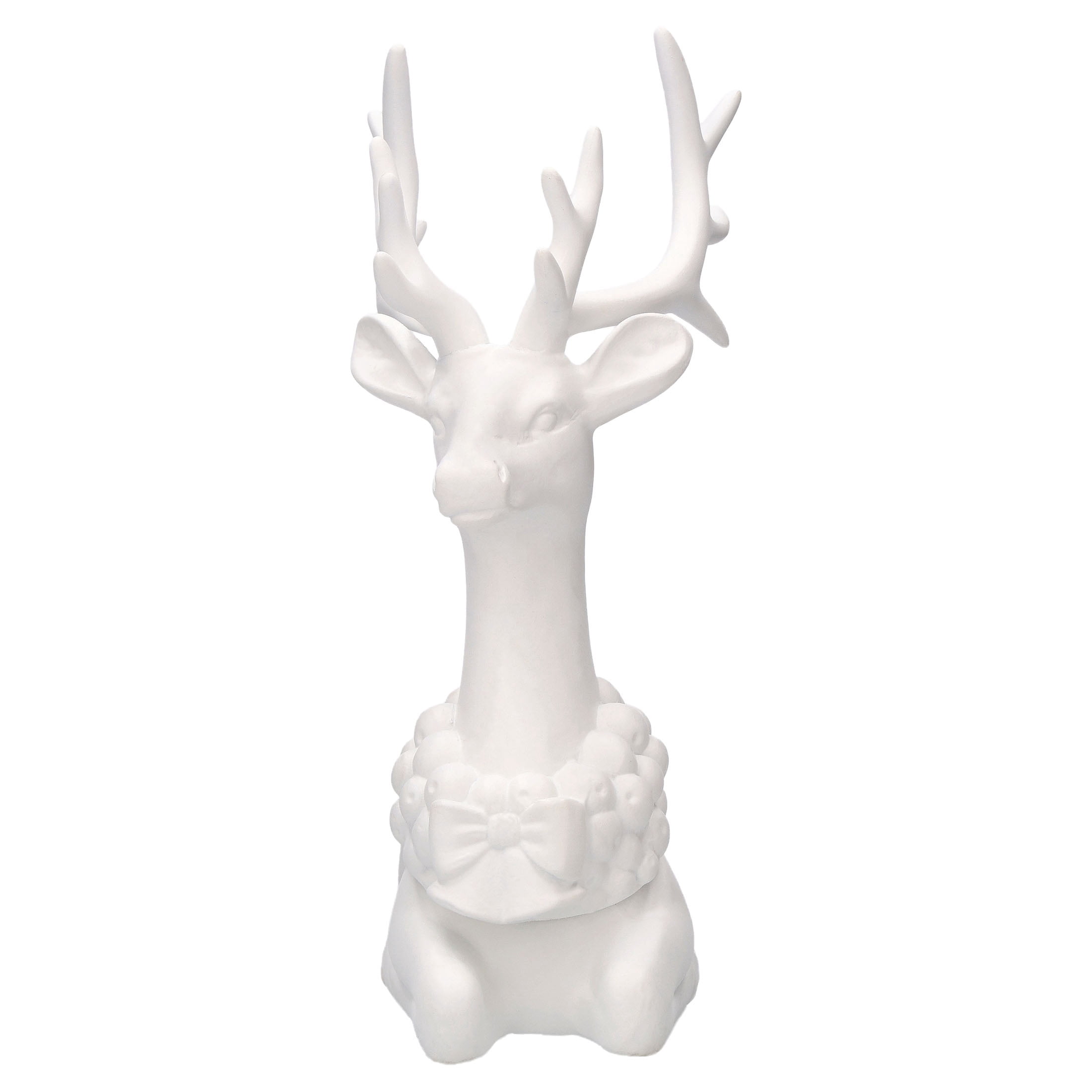 Blow Mold Sitting Deer Christmas Decoration, White, 11", by Holiday Time