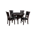 thumbnail image 2 of New Classic Furniture Furniture Gia 5-Piece Round Solid Wood Dining Set in Ebony, 2 of 9
