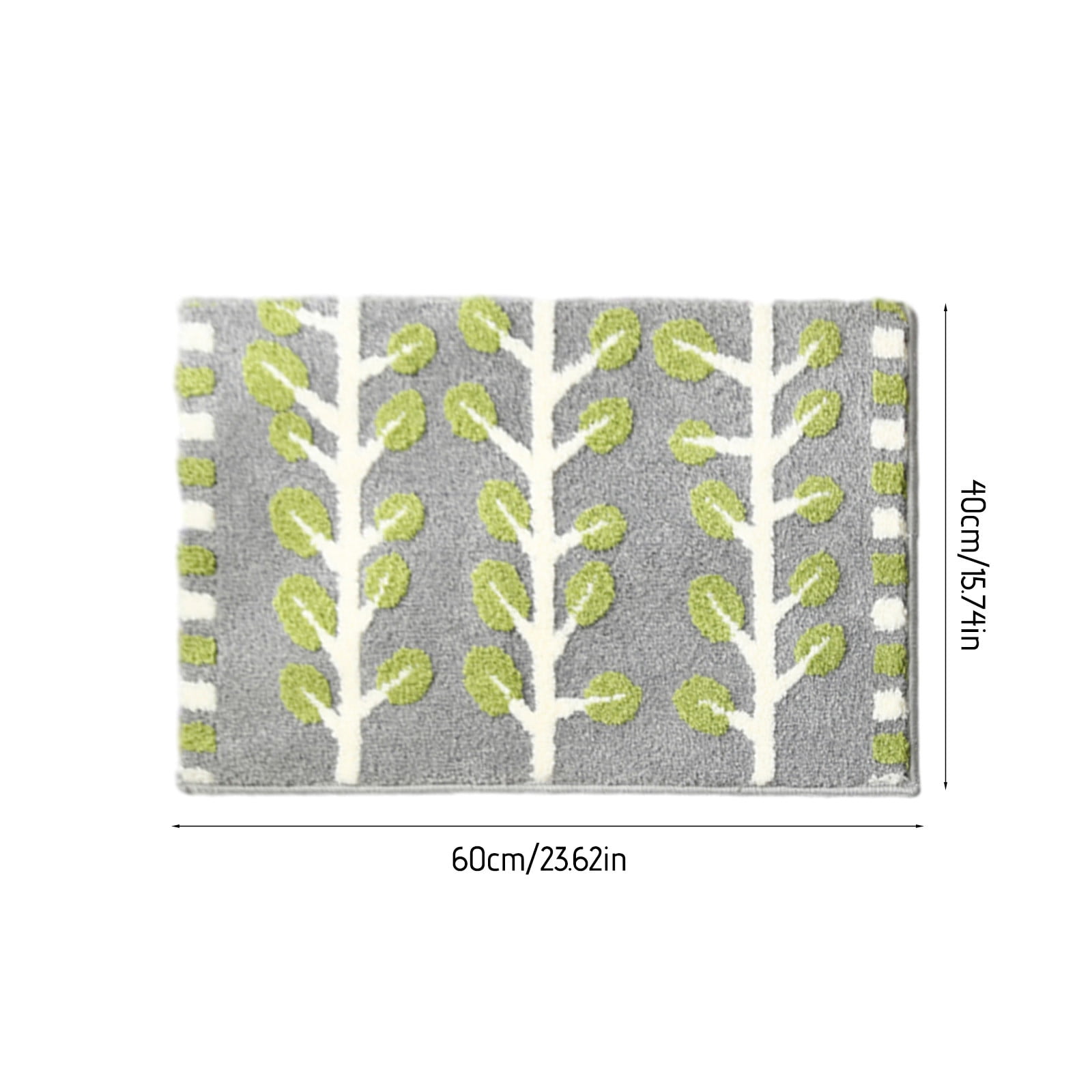 XEOVHV Green Leaf Non Slip Bathroom Rugs, Cute Plant Absorbent Bath Mat, Funny Botanical Floor Bathmat Washable Small Bath Matt Bathroom Decor-16''x24''