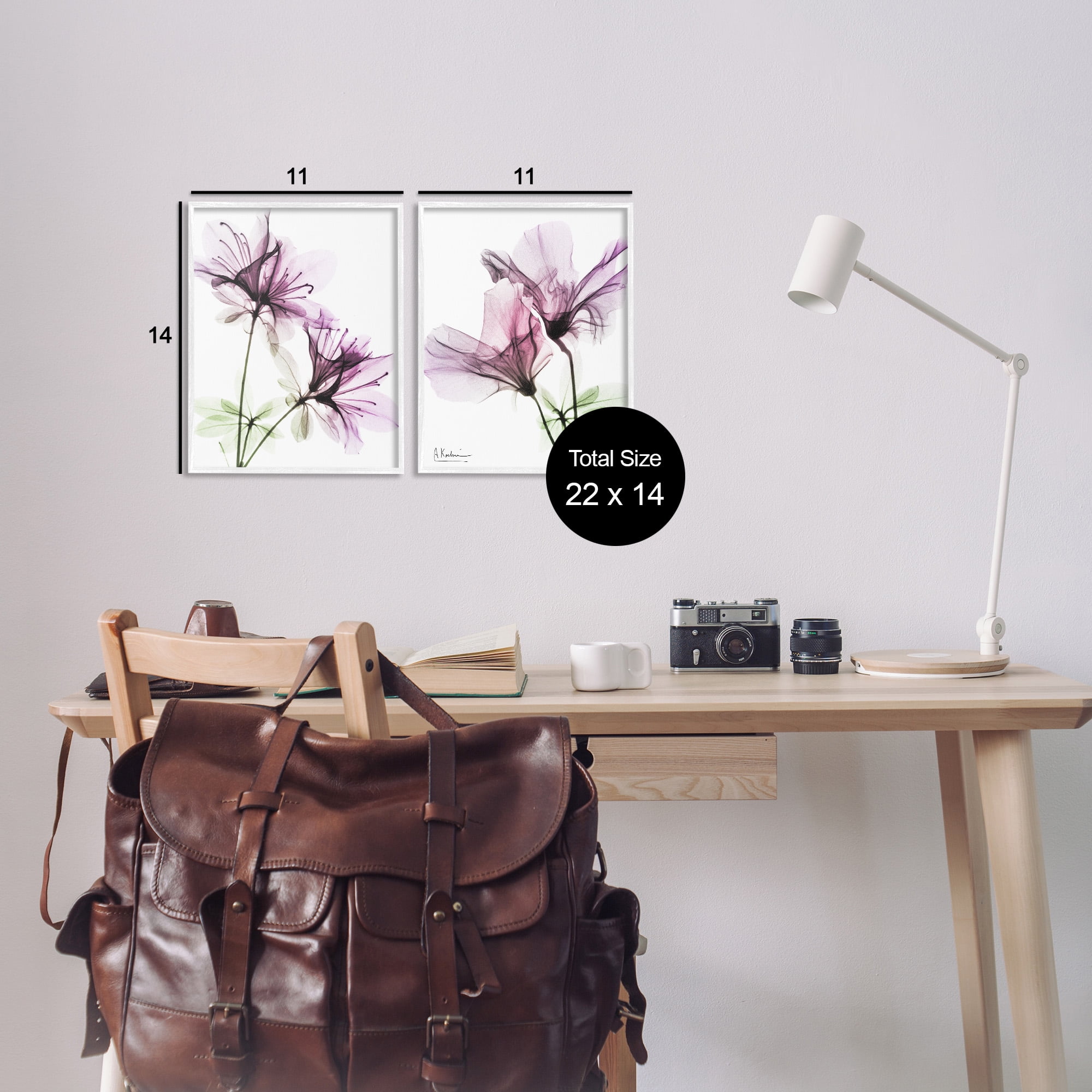 Stupell Industries Purple Flower Bloom Design Botanical & Floral Photography White Framed Art Print Wall Art, 11 x 14, Set of 2