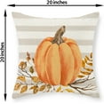 thumbnail image 5 of Fall Pillow Covers 20x20 Pack of 2 Orange Pumpkin Leaf Branch and Stripes Fall Decor Pillowcase Autumn Thanksgiving Decorations Outdoor Throw Pillow Covers Linen Cushion Case for Couch Home, 5 of 6