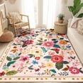 thumbnail image 2 of sasyxdc Floral 2x3 Area Rug Machine Washable Boho Carpet Non Slip Doormat Low Pile Flower Area Rugs for Living Room Bedroom Kitchen Dining Room Hallway Entryway Indoor-Yellow/Orange huy, 2 of 9